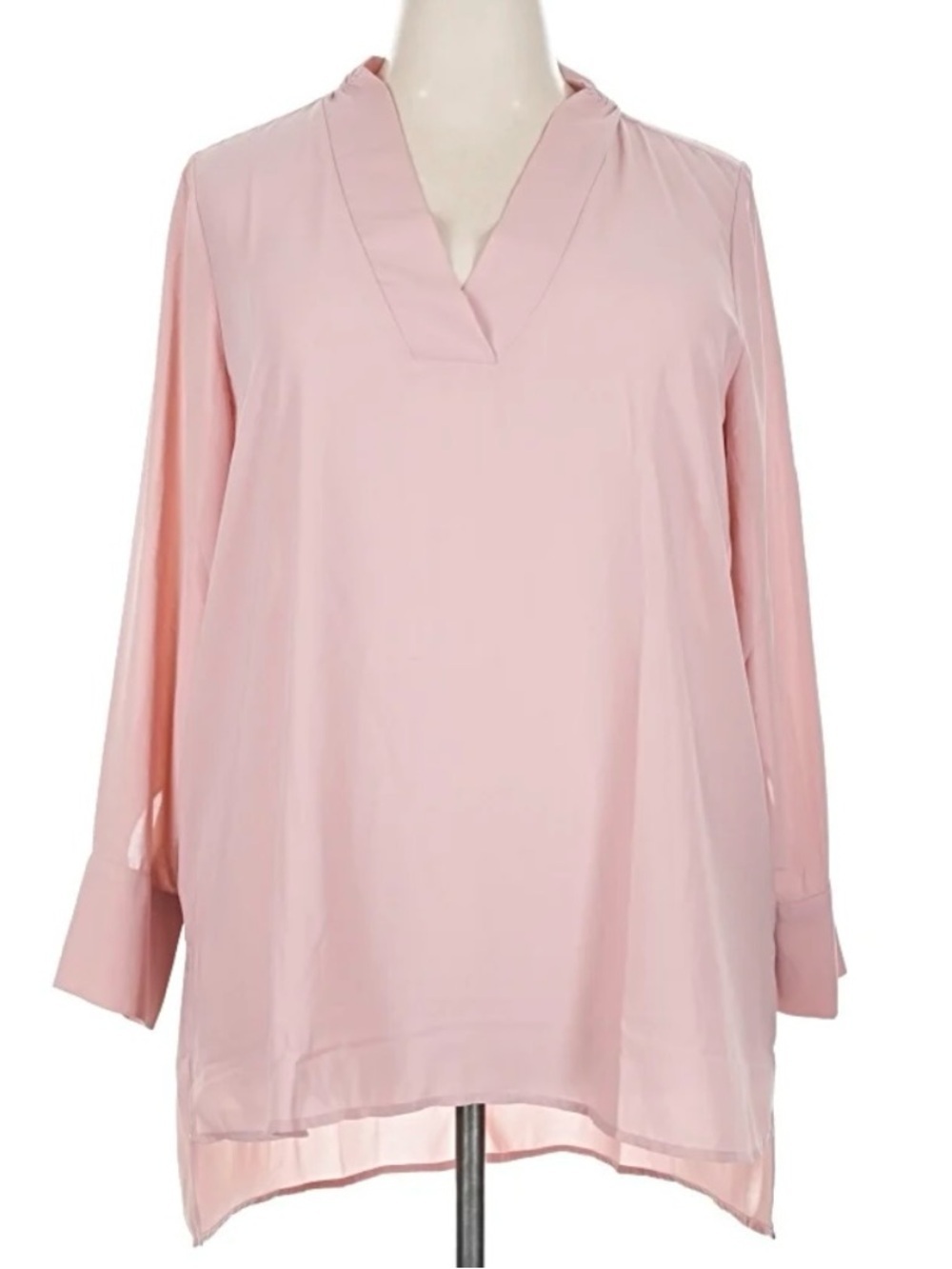 Eloquii Blush Pink V-Neck 3/4 Sleeve Tunic Size 16